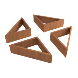 CORTEN RAISED GARDEN BED TRIANGLE MODULE H.30CM